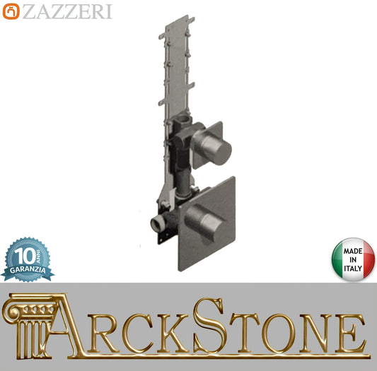 Zazzeri Rubinetterie TREND X Miscelatore Gruppo Doccia Termostatico Incasso A Muro SMART 2 Vie 2 Fori Monocomando Stile Moderno Materiale Ottone Finitura Cromato