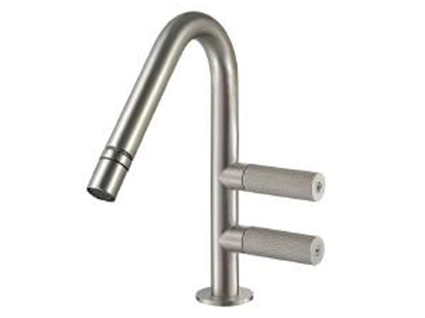Rubinetterie Treemme 3M 22MM IT 3024 IS 2G ZZ Miscelatore Monoforo Bidet Appoggio Con Areatore Orientabile Senza Piletta Di Scarico 2 Leve Stile Moderno Materiale Acciaio Finitura Acciaio Spazzolato Opaco Inox