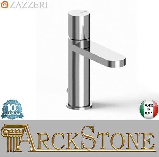 Zazzeri Rubinetterie TREND X-ONE Miscelatore Lavabo Appoggio Monoforo Monocomando Altezza 178 mm Lunghezza 120 mm Con Piletta Di Scarico Automatico Stile Moderno Materiale Ottone Finitura Cromato