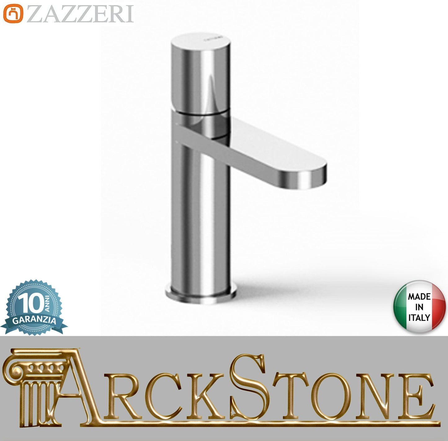 Zazzeri Rubinetterie TREND X-ONE Miscelatore Lavabo Appoggio Monoforo Monocomando Altezza 178 mm Lunghezza 150 mm Senza Piletta Di Scarico Stile Moderno Materiale Ottone Finitura Cromato