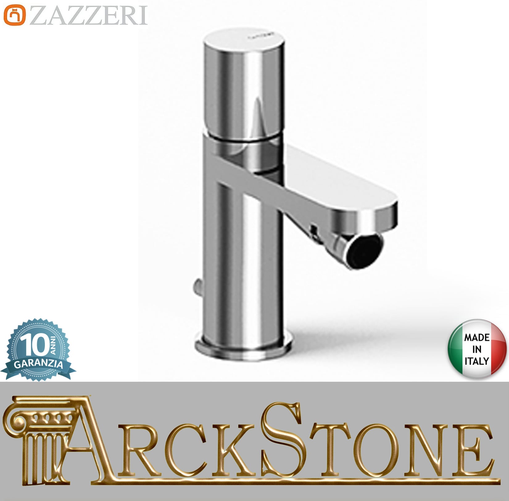 Zazzeri Rubinetterie TREND X-ONE Miscelatore Bidet Appoggio Monoforo Monocomando Con Piletta Di Scarico Automatico Stile Moderno Materiale Ottone Finitura Cromato