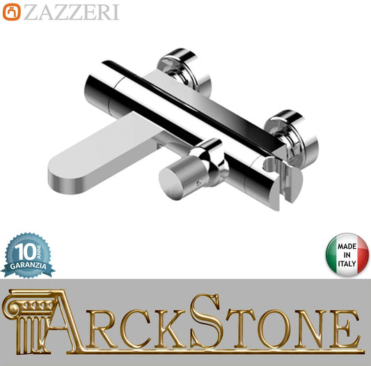 Zazzeri Rubinetterie TREND X-ONE Miscelatore Vasca Esterno A Muro Senza Flessibile E Doccetta Monocomando 2 Fori Senza Piastra Stile Moderno Materiale Ottone Finitura Cromato