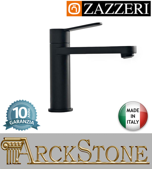 Miscelatore lavabo 150 mm marca Zazzeri modello TREND X finitura ottone nero senza piletta scarico areatore appoggio anticalcare arredamento casa arredo bagno autorizzato azienda certificata garanzia 10 anni qualità made in ita
