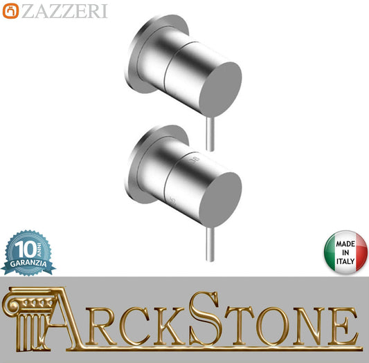 Zazzeri Rubinetterie Z316 Mono Miscelatore Gruppo Doccia Termostatico Incasso A Muro CONFORT 1 Via 2 Fori Monocomando Stile Moderno Materiale Acciaio Inox Finitura Acciaio Spazzolato