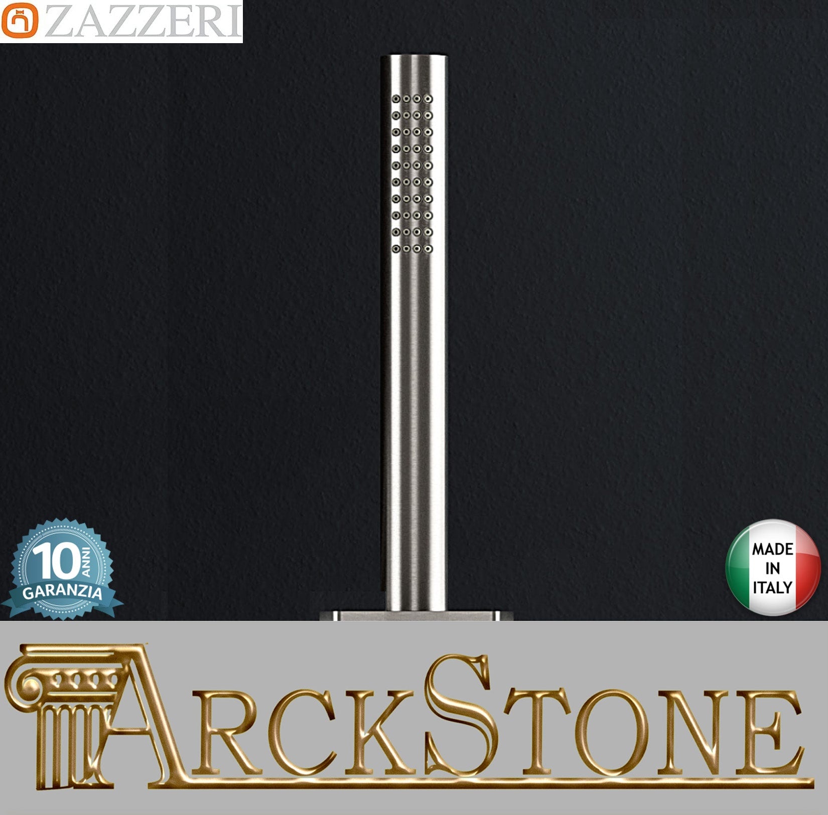 Zazzeri Rubinetterie JK21 Mono Docetta Stilo Appoggio Piano Per Vasca Monogetto Stile Moderno Materiale Acciaio Inox Finitura Acciaio Spazzolato