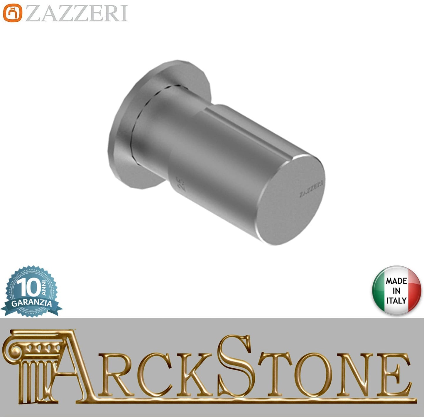 Zazzeri Rubinetterie Z316 Deviatore Incasso G 1 / 2" A 3 Vie Completo Stile Moderno Materiale Acciaio Inox Finitura Acciaio Spazzolato