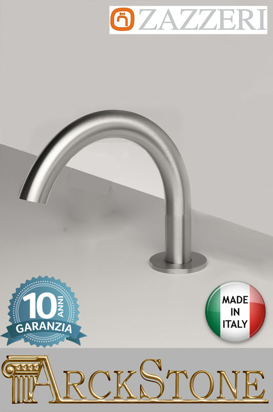 Bocca Girevole Lavabo Da Piano 145 x h90 mm Zazzeri Z316 Mono Finitura Acciaio Spazzolato