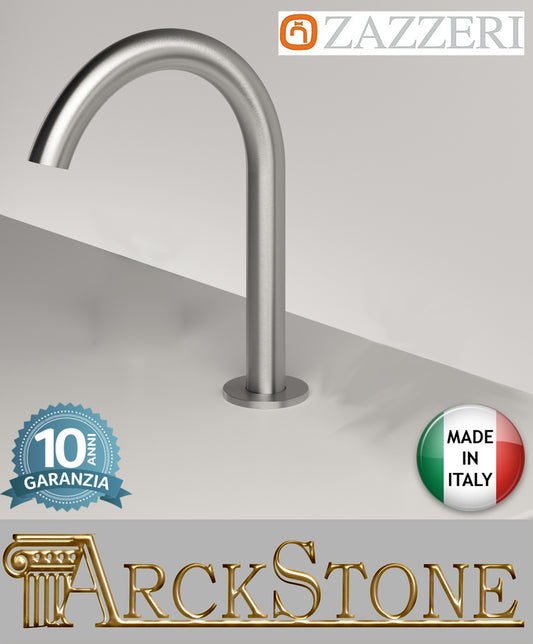 Bocca Girevole Lavabo Da Piano 145 x Altezza 150 mm Zazzeri Z316 Mono Finitura Acciaio Spazzolato