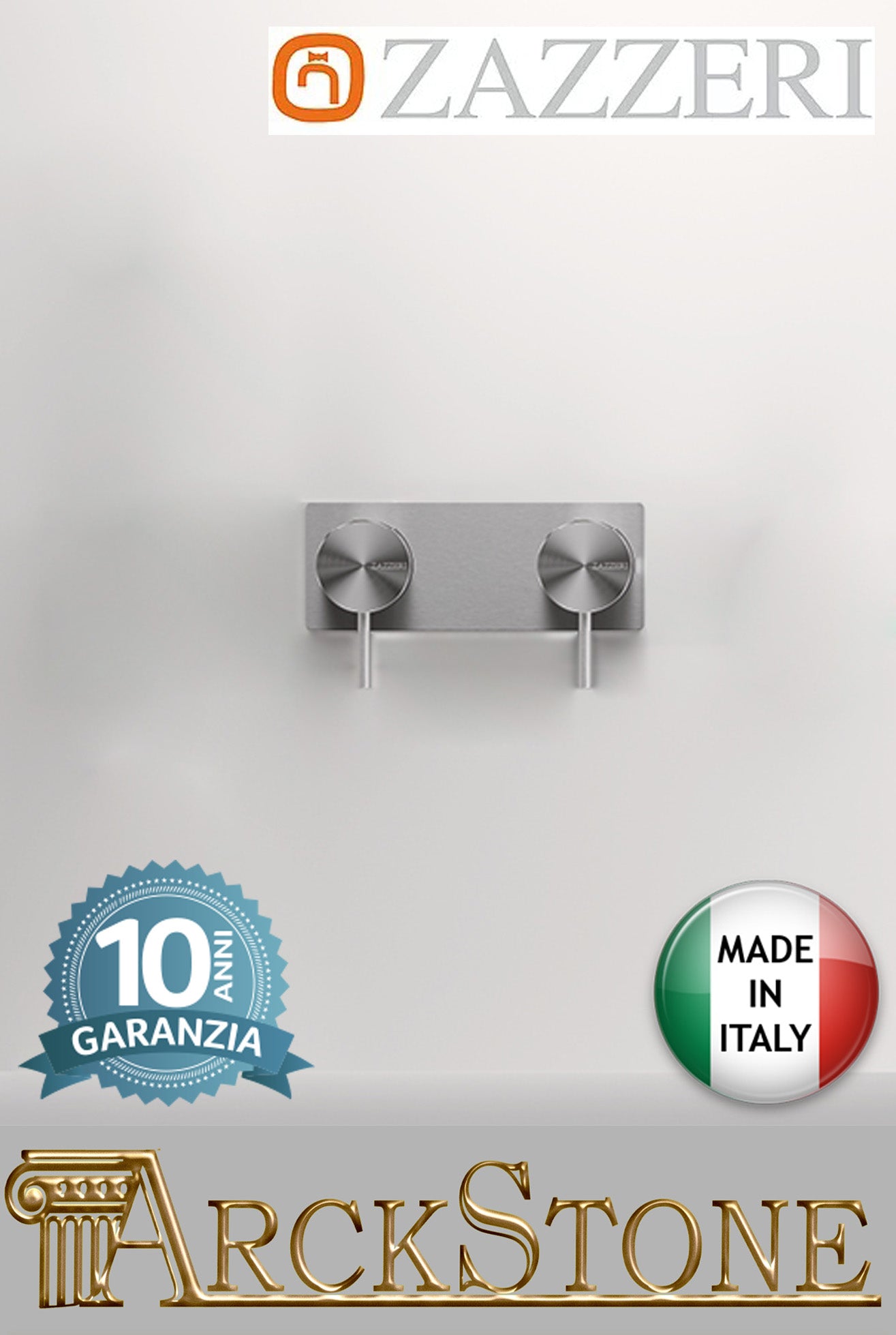 Miscelatore Doccia Da Incasso Con Deviatore A 3 Vie Completo Zazzeri Z316 Mono Finitura Acciaio Spazzolato