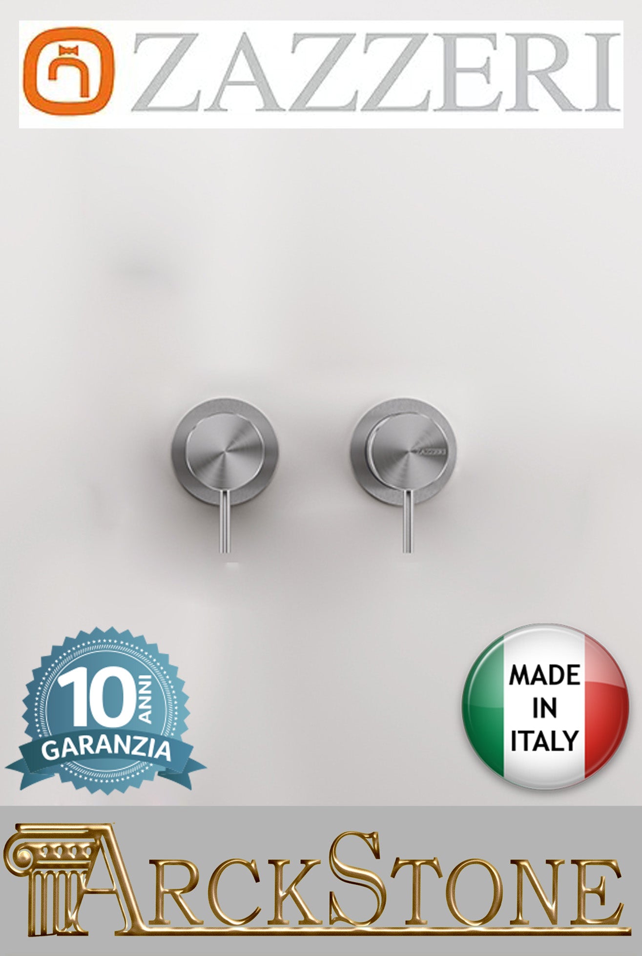 Miscelatore Doccia Da Incasso Con Deviatore A 3 Vie Senza Piastra Completo Zazzeri Z316 Mono Finitura Acciaio Spazzolato