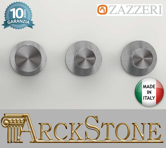 Miscelatore Doccia Da Incasso Tre Fori Con Deviatore A 2 Vie Completo Zazzeri Z316 Materiale Acciaio Finitura Acciaio Spazzolato