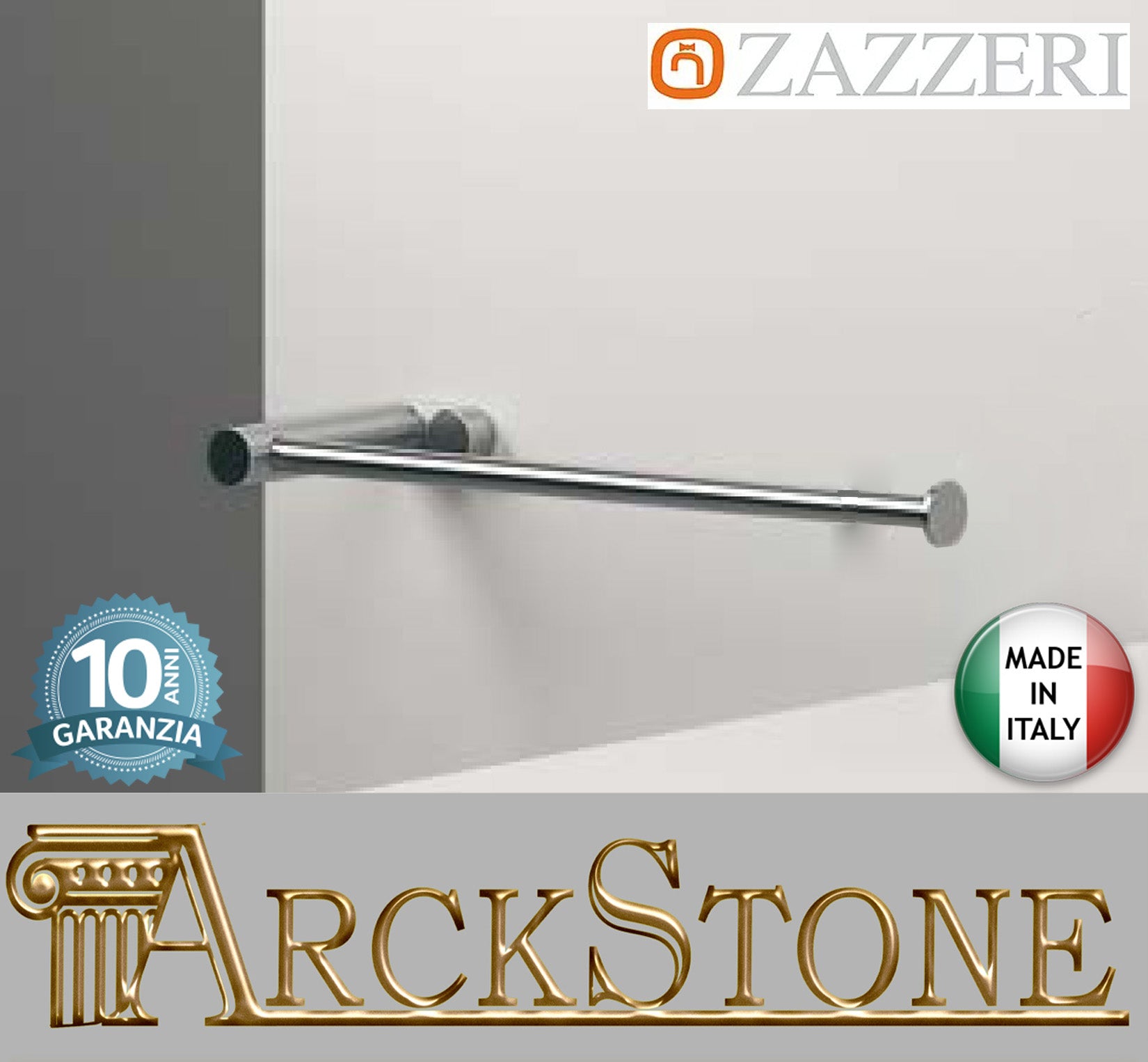 Porta Asciugamano A Sbalzo 400 mm Zazzeri INOX ACCESSORI Materiale Acciaio Inox 316 Finitura Acciaio Spazzolato