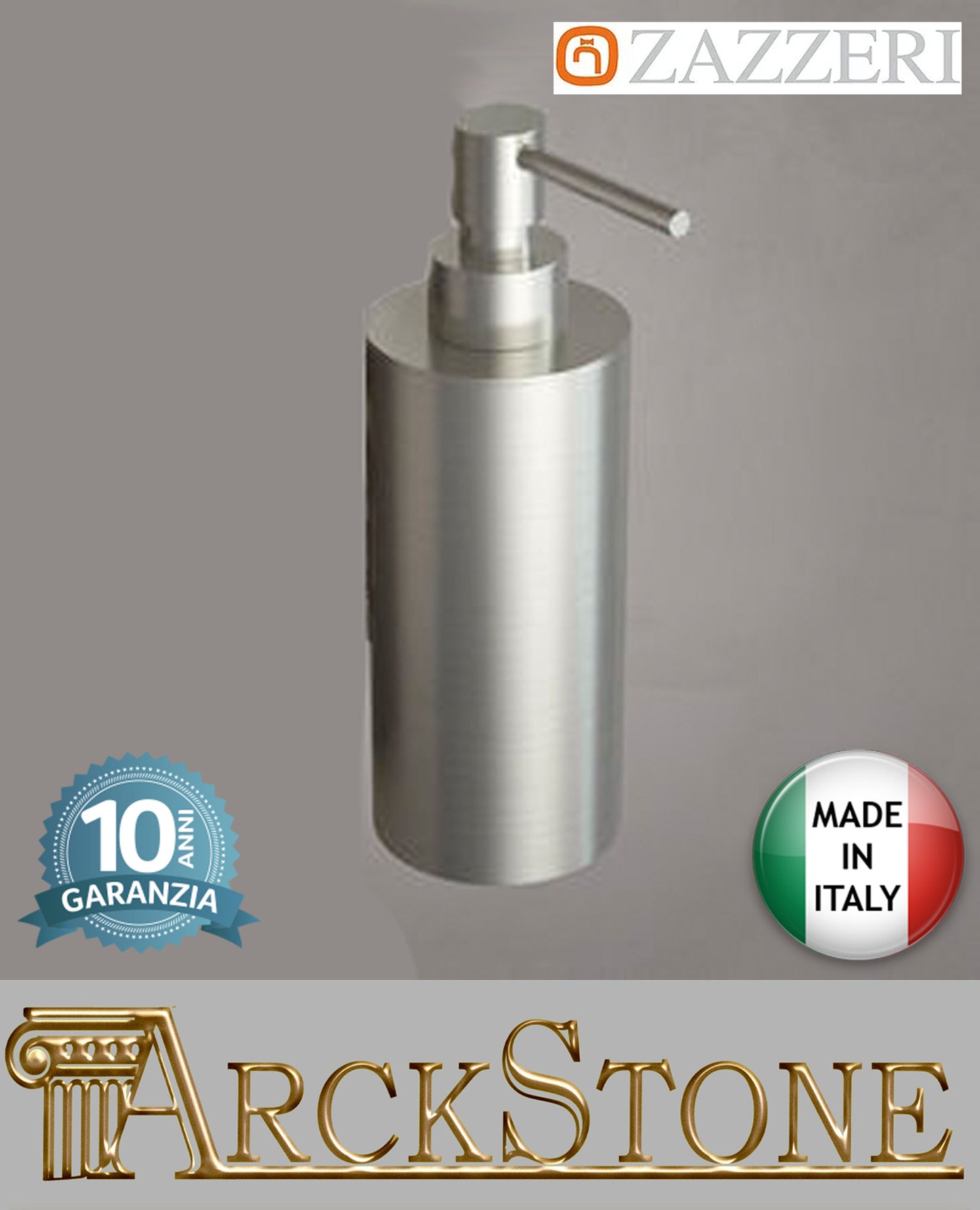 Dispenser Da Appoggio Zazzeri INOX ACCESSORI Finitura Acciaio Spazzolato 304