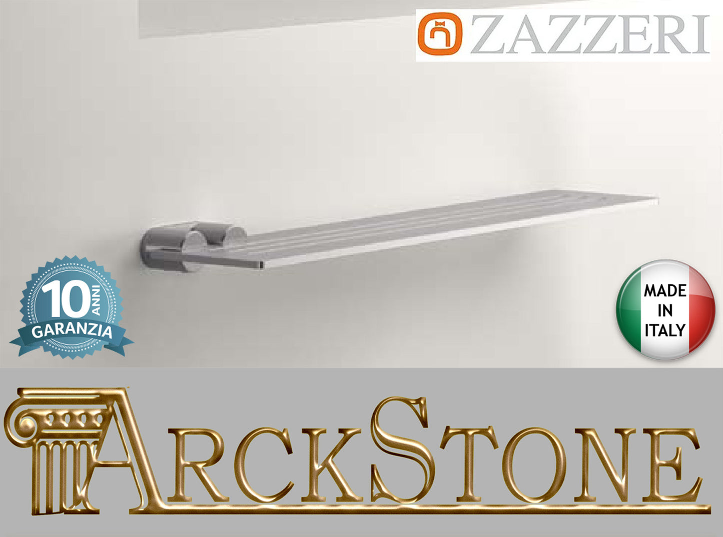 Mensola A Sbalzo A Parete 350 mm Zazzeri INOX ACCESSORI Finitura Acciaio Spazzolato