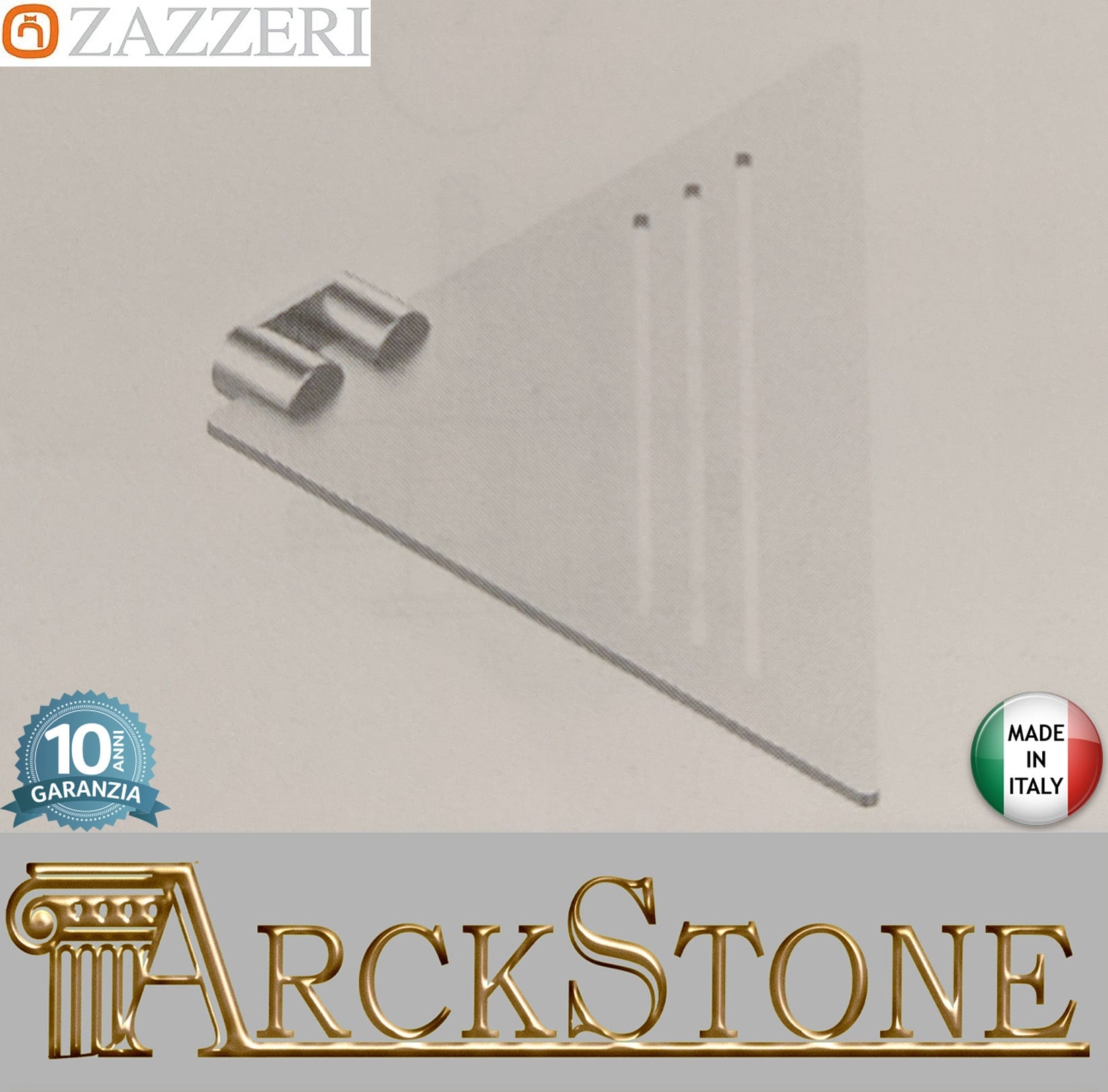 Zazzeri INOX ACCESSORI Mensola Triangolare 250x250 mm A Parete Materiale Acciaio Inox Finitura Acciaio Spazzolato