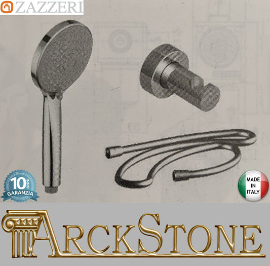 Zazzeri Rubinetterie TREND X Set Doccia Con Doccetta Anticalcare Multifunzione Ø115 mm Stile Moderno Materiale Ottone Finitura Cromato