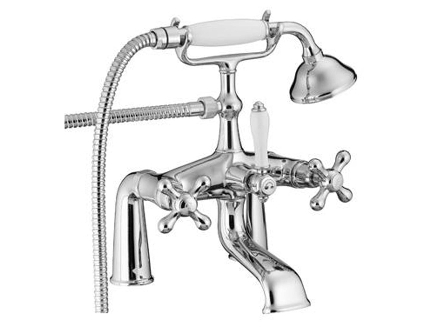 Rubinetterie Treemme 3M ROMANTICA IT 3607 CC PV ZZ Miscelatore Gruppo Esterno Piano Vasca Con Doccetta In Metallo Materiale Ottone Finitura Cromata