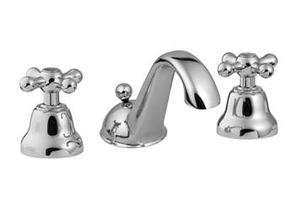 Rubinetterie Treemme 3M ROMANTICA IT 3610 CC PV ZZ Batteria Miscelatore Lavabo Tre Fori Con Piletta Di Scarico Automatico Materiale Ottone Finitura Cromata