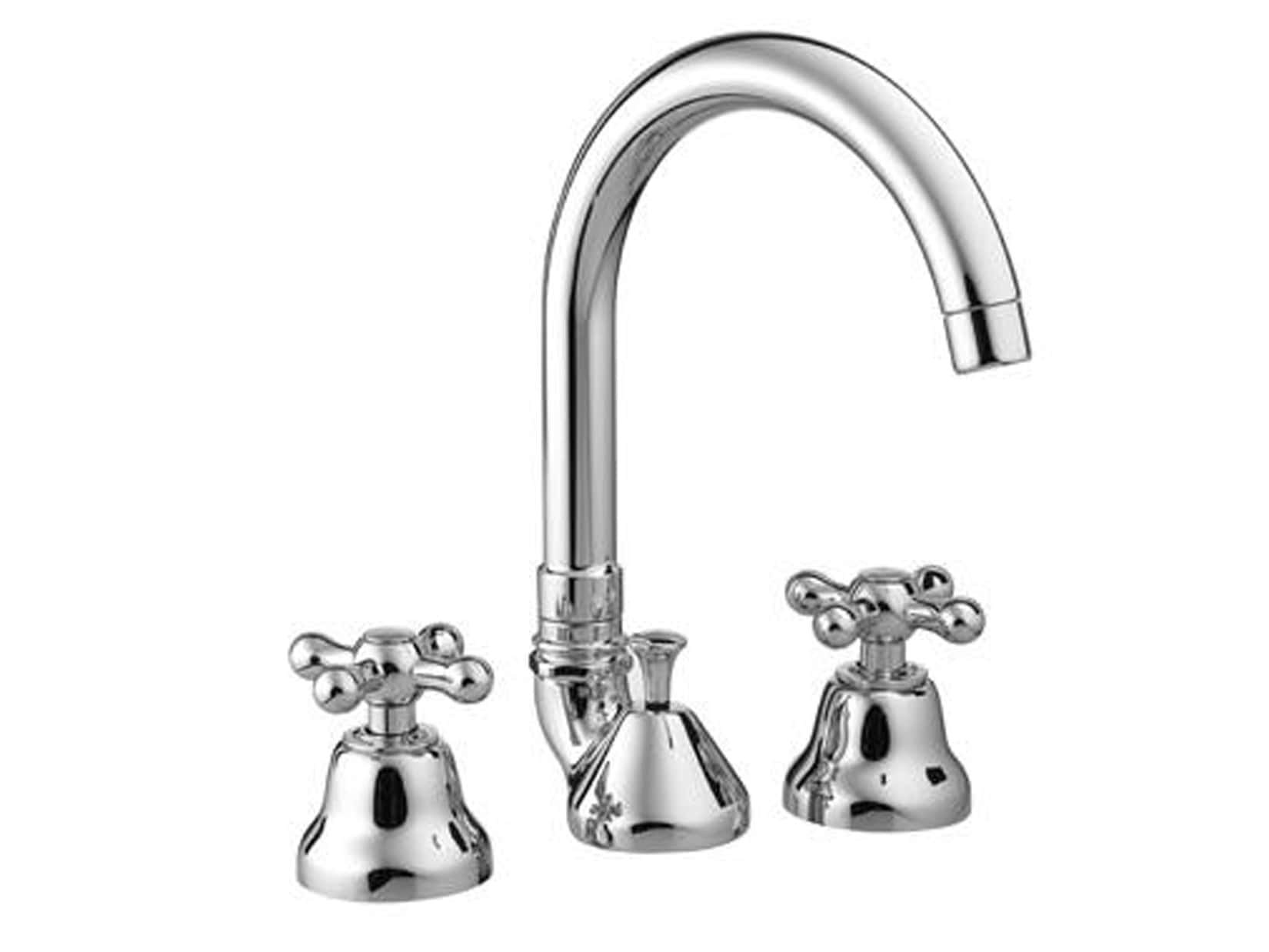 Rubinetterie Treemme 3M ROMANTICA IT 3616 CC PV ZZ Batteria Miscelatore Lavabo Tre Fori Con Piletta Di Scarico Automatico Materiale Ottone Finitura Cromata