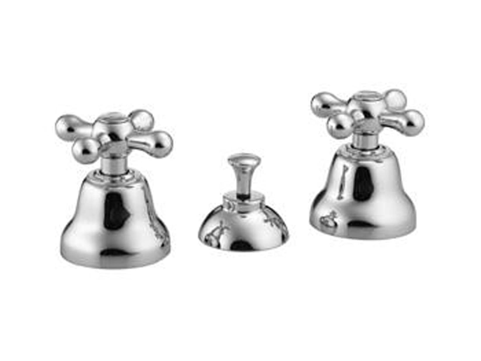 Rubinetterie Treemme 3M ROMANTICA IT 3620 CC PV ZZ Batteria Bidet Senza Canna Con Piletta Di Scarico Automatico 3 Fori Materiale Ottone Finitura Cromata