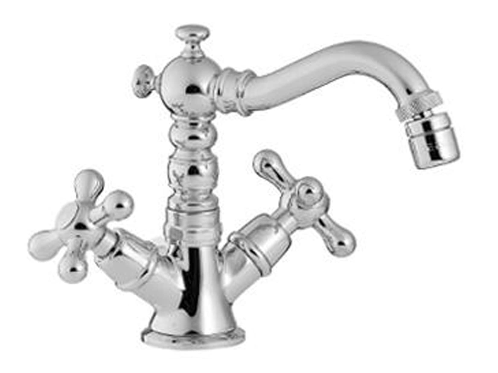 Rubinetterie Treemme 3M ROMANTICA IT 3629 CC PV ZZ Miscelatore Monoforo Bidet Areatore Orientabile Con Piletta Di Scarico Automatico Collo Girevole Materiale Ottone Finitura Cromata