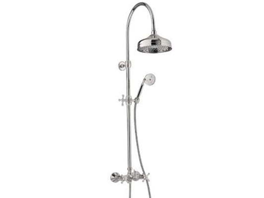 Rubinetterie Treemme 3M ROMANTICA IT 3690 CC PV ZZ Gruppo Colonna Doccia Attrezzata Multifunzione Miscelatore Meccanico Materiale Ottone Finitura Cromata Con Doccetta E Soffione Anticalcare In Metallo Diametro Ø 200 mm