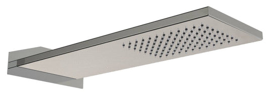 Rubinetterie Treemme 3M 22mm IT RTBR 382 IS Soffione Doccia Rettangolare A Mensola A Parete 470x170 mm Uscita Acqua a Pioggia Stile Moderno Materiale Acciaio Finitura Acciaio Spazzolato Opaco Inox