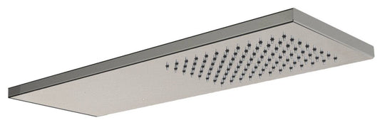 Rubinetterie Treemme 3M 22mm IT RTBR 382 IS Soffione Doccia Rettangolare A Mensola A Parete 470x170 mm Uscita Acqua a Pioggia Stile Moderno Materiale Acciaio Finitura Acciaio Spazzolato Opaco Inox