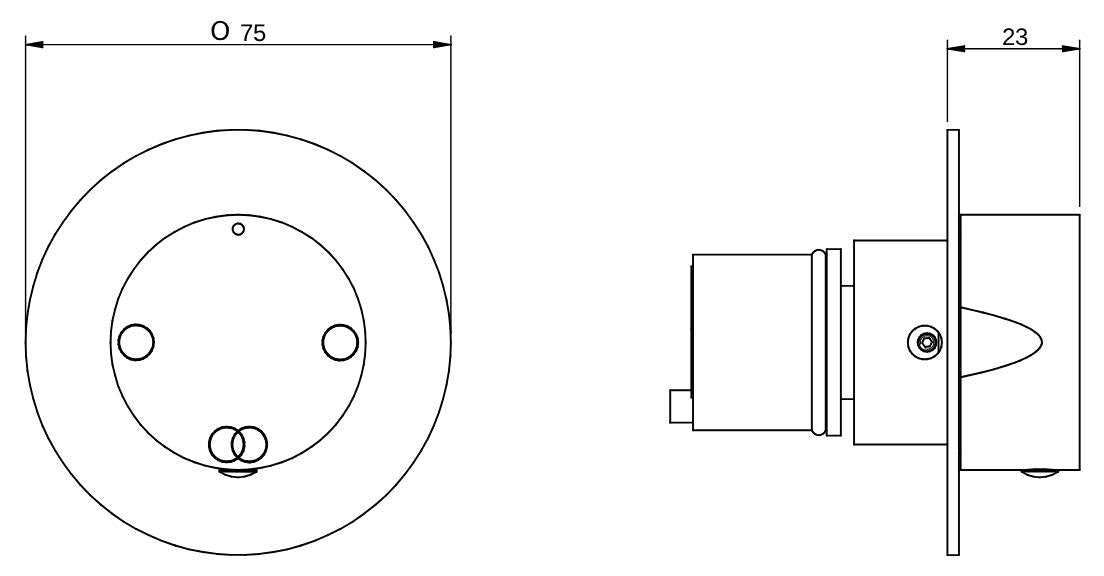 Rubinetterie Treemme 3M 22mm RWIT 75D5 IS 30 + RWIT 7AD5 ZZ 01 Rubinetto D’Arresto Deviatore Incasso 2 Uscite Senza Chiusura Acqua Installazione Parete Forma Tonda Monoforo 1 Manopola Acciaio Inox Spazzolato Opaco Parte Interna Esterna Incluse