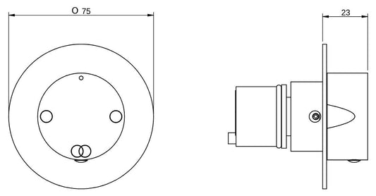 Rubinetterie Treemme 3M 22mm RWIT 75D5 IS 30 + RWIT 7AD5 ZZ 01 Rubinetto D’Arresto Deviatore Incasso 2 Uscite Senza Chiusura Acqua Installazione Parete Forma Tonda Monoforo 1 Manopola Acciaio Inox Spazzolato Opaco Parte Interna Esterna Incluse