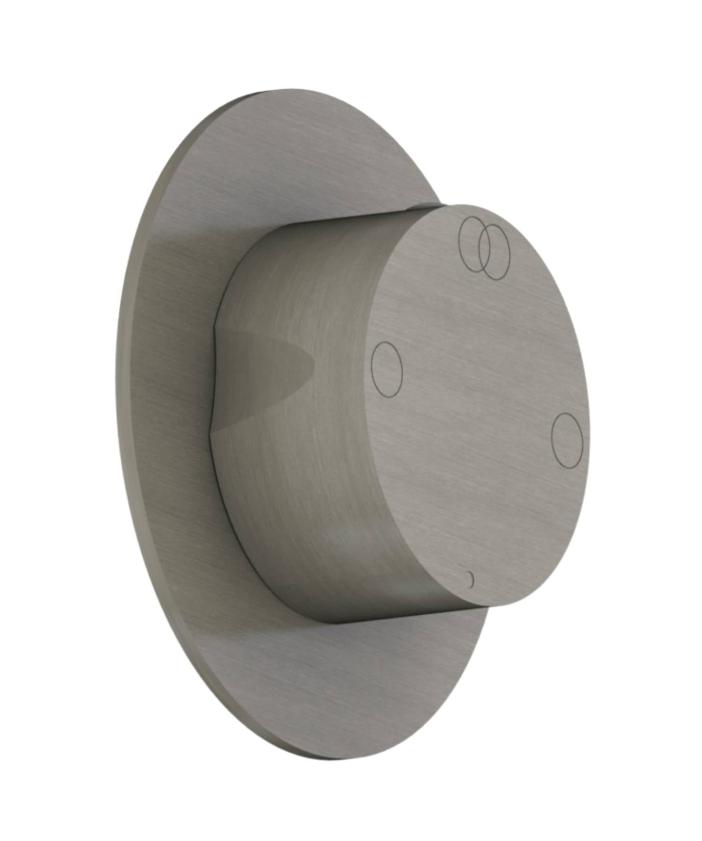 Rubinetterie Treemme 3M 28mm RWIT 75D5 IS 30 + RWIT 7AD5 ZZ 01 Rubinetto D’Arresto Deviatore Incasso 2 Uscite Senza Chiusura Acqua Installazione Parete Forma Tonda Monoforo 1 Manopola Acciaio Inox Spazzolato Opaco Parte Interna Esterna Incluse