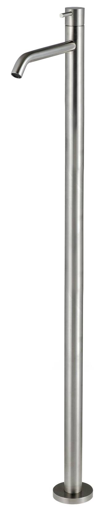 Rubinetterie Treemme 40MM RWIT 1314 IS 50 + RWIT 4A62 ZZ 50 Miscelatore Monocomando Monoforo Lavabo Da Terra Altezza 1122 mm Stile Moderno Materiale Acciaio Finitura Acciaio Spazzolato Opaco Inox Parte Interna Esterna Incluse