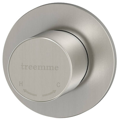 Rubinetterie Treemme 3M 40mm RWIT 13A8 IS TP + RWIT 51A8 ZZ 03 Miscelatore Monocomando Remoto Lavabo / Doccia Incasso Muro Temporizzato Chiusura Automatica 1 Via Monoforo Una Manopola Tonda Acciaio Inox Spazzolato Opaco Parte Interna Esterna Incluse