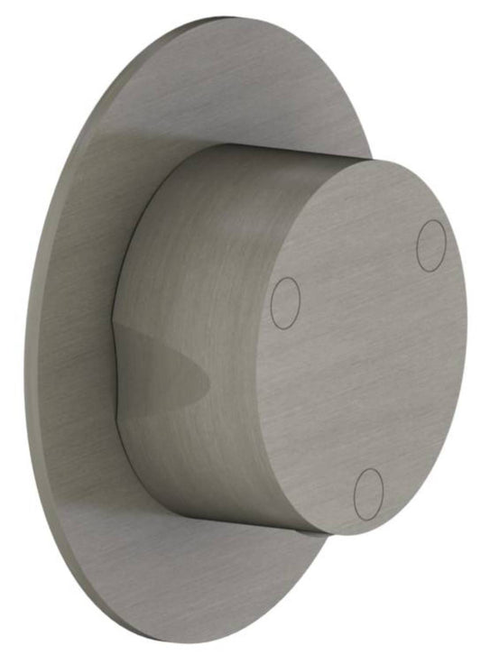 Rubinetterie Treemme 3M 40mm RWIT 75D6 IS 30 + RWIT 7AD5 ZZ 01 Rubinetto D’Arresto Deviatore Incasso 3 Uscite Senza Chiusura Acqua Installazione Parete Forma Tonda Monoforo 1 Manopola Acciaio Inox Spazzolato Opaco Parte Interna Esterna Incluse