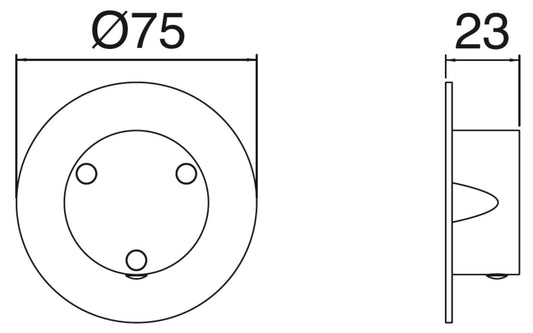 Rubinetterie Treemme 3M 40mm RWIT 75D6 IS 30 + RWIT 7AD5 ZZ 01 Rubinetto D’Arresto Deviatore Incasso 3 Uscite Senza Chiusura Acqua Installazione Parete Forma Tonda Monoforo 1 Manopola Acciaio Inox Spazzolato Opaco Parte Interna Esterna Incluse