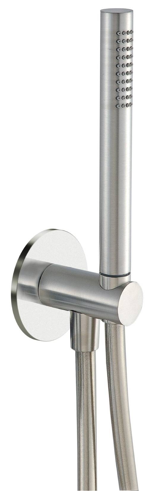 Rubinetterie Treemme 3M 5mm RWIT 2847 IS 20 Duplex Kit Gancio Presa Acqua Parete Doccetta Forma Tonda Materiale Acciaio Finitura Inox Spazzolato Opaco Flessibile PVC Portata 8 Litri Al Minuto