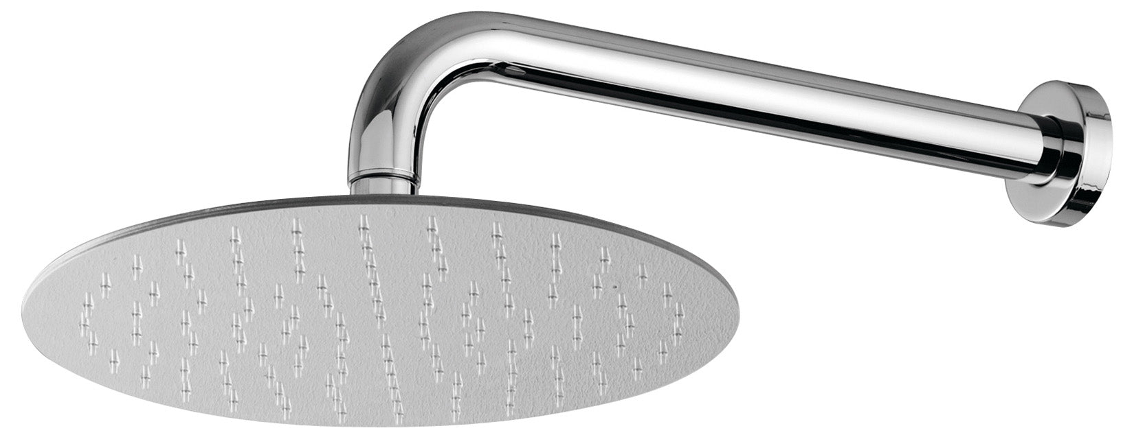 Rubinetterie Treemme 3M Albatros IT 6512 CC ZZ VS Soffione Doccia A Parete Tondo In Metallo Diametro Ø 300 mm Anticalcare Con Braccio Doccia 304 mm Materiale Ottone Finitura Cromata