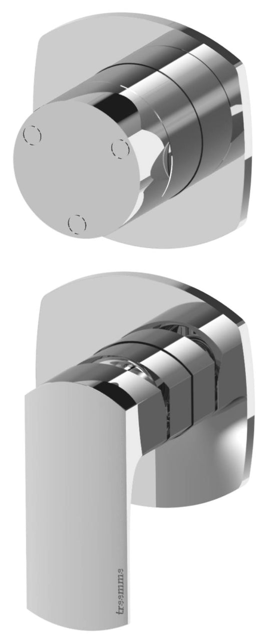 Rubinetterie Treemme 3M Albatros RWIT 4CC3 CC 01 + RWIT 22A2 ZZ 01 Miscelatore Monocomando Doccia Incasso Muro Con Deviatore 3 Uscite Meccanico Due Fori 2 Leve Senza Piastra Verticale Staffa Per Cartongesso Ottone Cromato Parte Interna Esterna Incluse