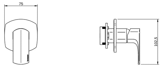 Rubinetterie Treemme 3M Albatros RWIT 4CC8 CC 02 + RWIT 51A8 ZZ 03 Miscelatore Monocomando Remoto Lavabo Doccia Incasso Muro Meccanico 1 Uscita Monoforo 1 Manopola Staffa Cartongesso Materiale Ottone Finitura Cromata Parte Interna Esterna Incluse