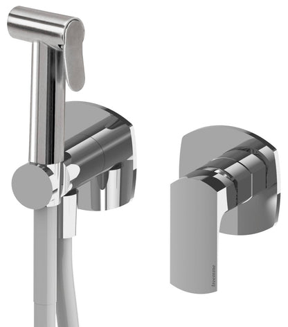 Rubinetterie Treemme 3M Albatros RWIT 4CD4 CC 05 + RWIT 51A5 ZZ 01 Miscelatore Incasso Idroscopino Per WC Con Doccetta Tonda in Metallo Flessibile in PVC 1 Metro 2 Fori 1 Leva Parte Interna e Esterna Incluse Materiale Ottone Finitura Cromata
