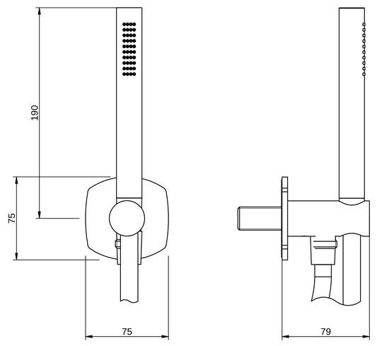Rubinetterie Treemme 3M Albatros RWIT 4CD4 CC 20 Duplex Presa Acqua Kit Gancio Ottone Flessibile PVC 1,5 Metri E Doccetta In Metallo Estraibile Forma Tonda Stilo Finitura Cromata Portata 8 Litri Al Minuto