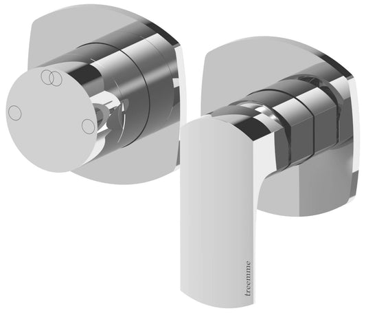 Rubinetterie Treemme 3M Albatros RWIT 4CF2 CC 01 + RWIT 22A2 ZZ 01 Miscelatore Monocomando Doccia Incasso Muro Con Deviatore 2 Uscite Meccanico Due Fori 2 Leve Senza Piastra Orizzontale Staffa Per Cartongesso Ottone Cromato Parte Interna Esterna Incluse