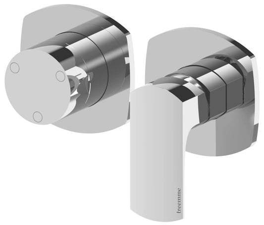 Rubinetterie Treemme 3M Albatros RWIT 4CF3 CC 01 + RWIT 22A2 ZZ 01 Miscelatore Monocomando Doccia Incasso Muro Con Deviatore 3 Uscite Meccanico Due Fori 2 Leve Senza Piastra Orizzontale Staffa Per Cartongesso Ottone Cromato Parte Interna Esterna Incluse