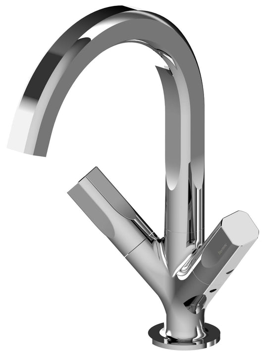 Rubinetterie Treemme 3M Appia IT 3C14 CC AO ZZ Miscelatore Lavabo Da Appoggio Monoforo 2 Manopole Miscelazione Meccanica Stile Classico Contemporaneo Altezza 260 mm Profondità 200 mm Materiale Ottone Finitura Cromata