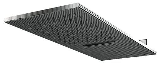 Rubinetterie Treemme 3M Appia IT RTBR 366 CC Soffione Doccia A Parete Forma a Mensola Rettangolare Misura 500x200 mm Incluso Staffa Fissaggio a Muro Uscita Acqua a Pioggia e Cascata Stile Classico Contemporaneo Materiale Metallo Finitura Cromato