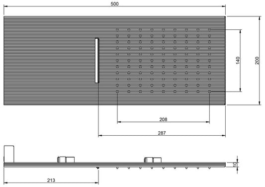 Rubinetterie Treemme 3M Appia IT RTBR 366 CC Soffione Doccia A Parete Forma a Mensola Rettangolare Misura 500x200 mm Incluso Staffa Fissaggio a Muro Uscita Acqua a Pioggia e Cascata Stile Classico Contemporaneo Materiale Metallo Finitura Cromato