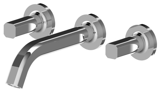 Rubinetterie Treemme 3M Appia RWIT 3C52 CC 50 + RWIT 3A60 ZZ 02 Miscelatore Gruppo Lavabo a Muro 3 Fori 2 Manopole Miscelazione Meccanica Stile Classico Contemporaneo Profondità 210 mm Parte Interna Esterna Incluse Materiale Ottone Finitura Cromata