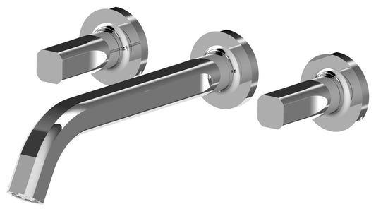 Rubinetterie Treemme 3M Appia RWIT 3C60 CC 50 + RWIT 3A60 ZZ 02 Miscelatore Gruppo Lavabo a Muro 3 Fori 2 Manopole Miscelazione Meccanica Stile Classico Contemporaneo Profondità 250 mm Parte Interna Esterna Incluse Materiale Ottone Finitura Cromata