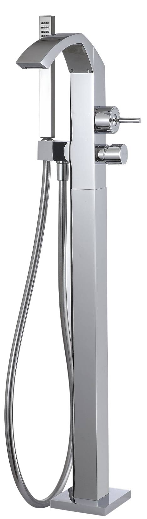 Rubinetterie Treemme Arché RWIT 0203 CC 50 + RWIT 4A62 ZZ 50 Miscelatore Monocomando Vasca Da Terra Materiale Ottone Finitura Cromata