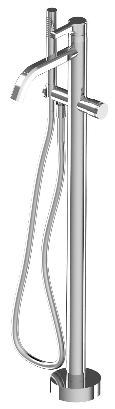 Rubinetterie Treemme 3M Aurelia RWIT 2C03 CC 50 + RWIT 4A62 ZZ 50 Miscelatore Vasca Da Terra a Pavimento Monocomando Meccanico Parte Interna Esterna Inclusa Monoforo Con Piastra Ottone Cromata 1 Leva Stile Classico Contemporaneo Doccetta Flessibile